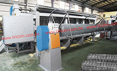 Gabion (hexagonal shape) wire netting machine.